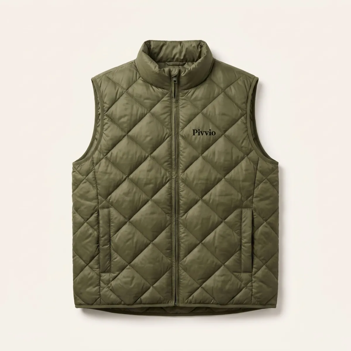 Puffer vest with the Pivvio logo